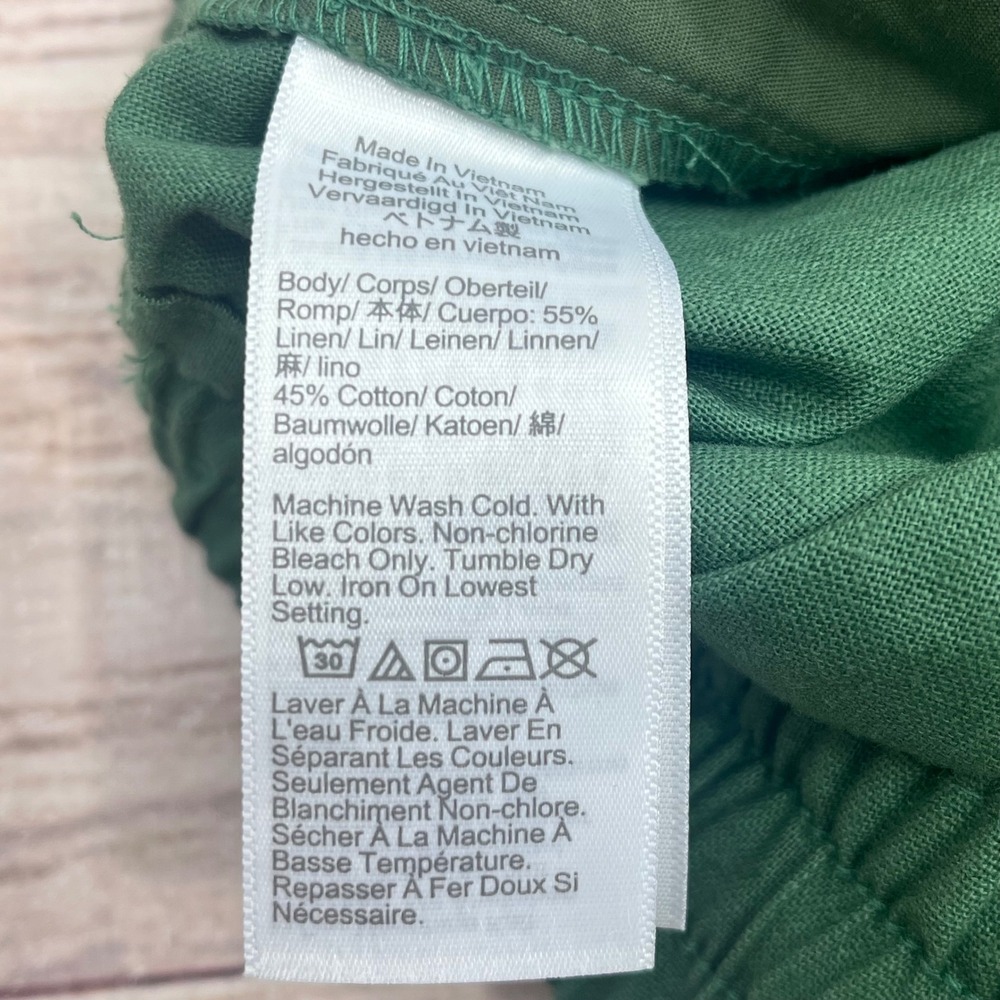 New J.Crew Green Linen Cotton Blend Drawstring Pants Ankle Length Sz‎ 6 Petite - Picture 4 of 7